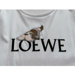 LOEWe Yinyin dog large letter short sleeve 👍white, pink