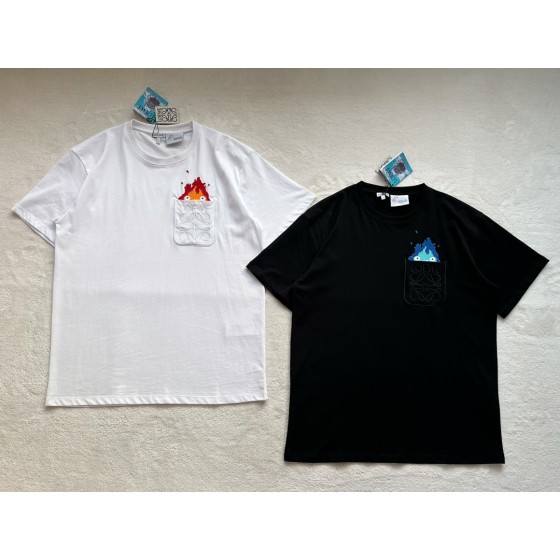 LOEWe latest Calcifer flame embroidery T-shirt
