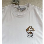 LOEWe latest Yin Yin dog embroidery round neck short sleeves