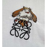 LOEWe latest Yin Yin dog embroidery round neck short sleeves