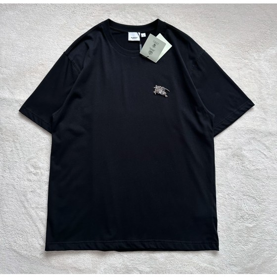 Burberry heavy industry hand-stitched Austrian drill equestrian knight T-shirt