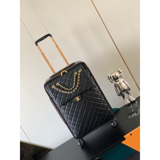 Western Europe 𝗖𝗛𝗔𝗡𝗘𝗟 Double chain trolley case with rhombus lid