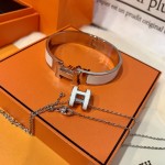 Hermes Enamel Bracelet + Necklace