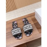 DIOR Dior spring and summer new upgrade embroidery slippers