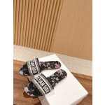 DIOR Dior spring and summer new upgrade embroidery slippers