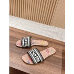 DIOR Dior spring and summer new upgrade embroidery slippers