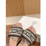 DIOR Dior spring and summer new upgrade embroidery slippers