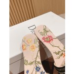 DIOR Dior spring and summer new upgrade embroidery slippers