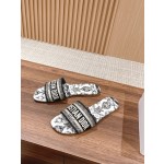 DIOR Dior spring and summer new upgrade embroidery slippers