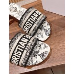 DIOR Dior spring and summer new upgrade embroidery slippers